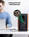 Якісний Ugreen HIFI аудіокабель 3.5 мм 2RCA тюльпани тканинне обплетення, фото 5
