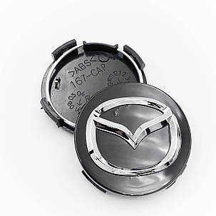 Ковпачки (заглушки) в литі диски MAZDA (Мазда) 57 мм Чорні, фото 2