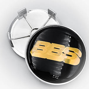 Ковпачки (заглушки) в литі диски BBS 68 мм. Чорний з золотими буквами, фото 3