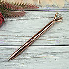 Кулькова ручка з діамантом рожеве золото чорнила чорні RYH002, фото 2