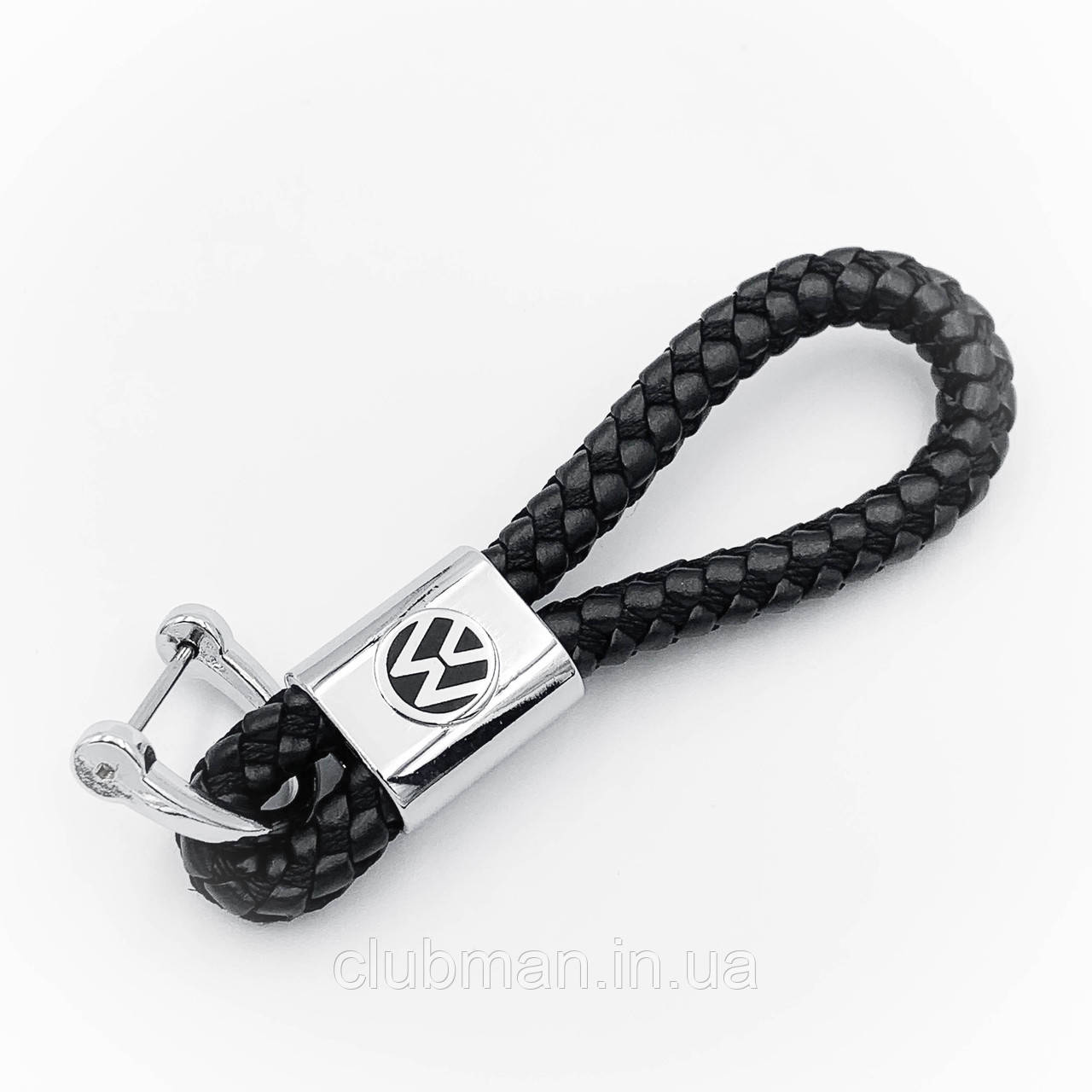 Брелок для ключів Volkswagen VW (Фольцваген) шкіряний косичка