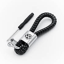 Брелок для ключів Volkswagen VW (Фольцваген) шкіряний косичка, фото 3