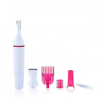 Жіночий тример Sensitive Precision 4в1 Білий з Рожевим (KG-1159)