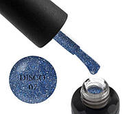Гель-лак Oxxi Professional Disco 007, мікс синіх і сріблястих блискіток і шимерів на прозорій основі