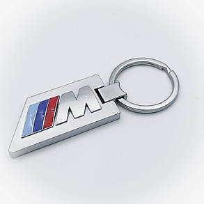 Брелок для ключів BMW (БМВ) M-performance металевий сріблястий, фото 2