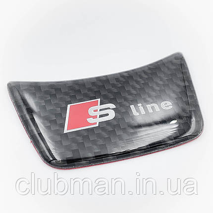 Наклейка S-Line на кермо AUDI накладка карбон A3 A4 A5 A6 A7 емблема, фото 1