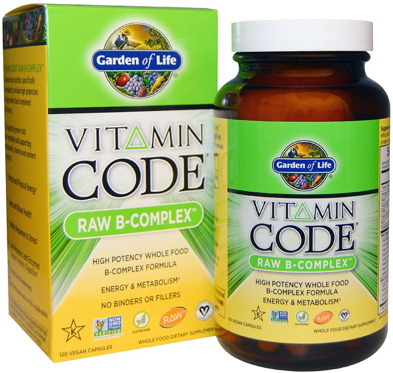 Комплекс вітамінів групи B Garden of Life Vitamin Code Raw B Complex 120 капсул
