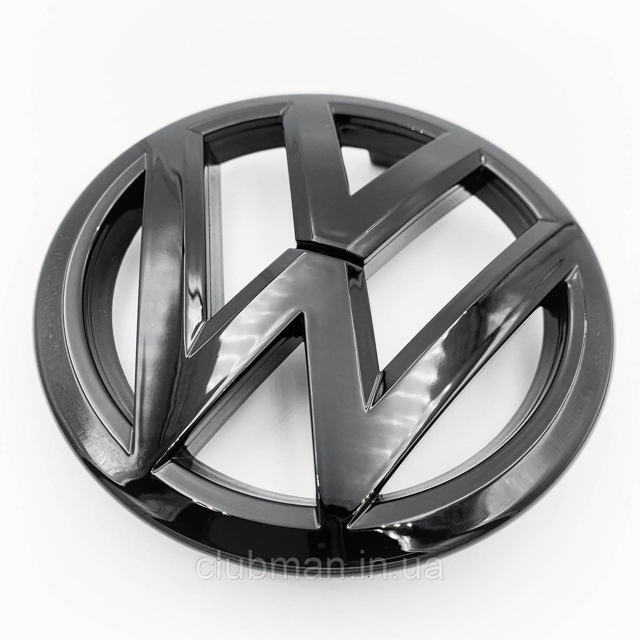 Eмблема передня VW (Фольцваген) 135 мм PASSAT B7, CADDY 3, TOURAN 1 - Чорний глянець (1T0853601E)