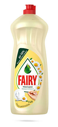 Засіб для миття посуду Fairy Ніжні руки Ромашка і Вітамін Е 1л, фото 2