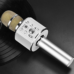 Безпровідний мікрофон-колонка для караоке, караоке-мікрофон HOCO BK3 Cool Sound Сірий