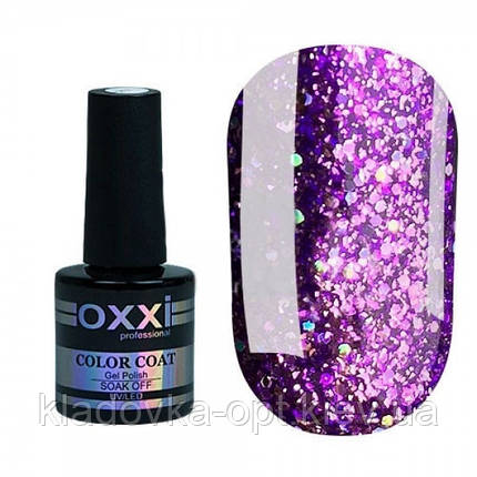 Гель-лак Oxxi Professional Star Gel №6 (фіолетовий, глітерний), 10 мл, фото 2
