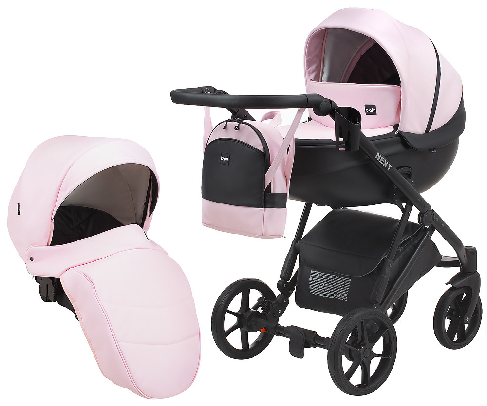 Коляска 2 в 1 Bair Next ECO 13 рожевий пудра