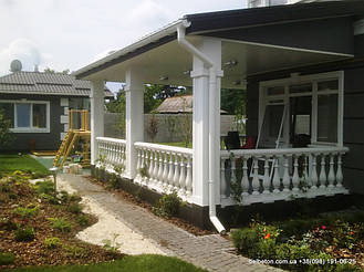 В данной работе использована бетонная балясина, модели В0, она не нуждается в шпаклевке и покраске. Срок службы 

изделий  не менее 25 лет под открытым небом. Наши балясины и балюстрады обладают высокой прочностью и плотность.