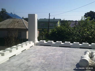 В данной работе была использована белая балюстрада,с бетонными балясинами B0,а также были применены радиусные 

стаканы. Срок службы изделий  не менее 25 лет под открытым небом. Наши балясины и балюстрады обладают высокой 

прочностью и плотность