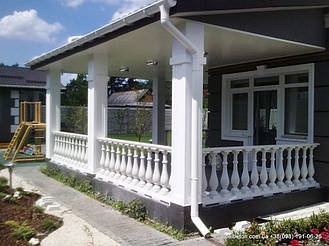 В данной работе была использована белая балюстрада,с бетонными балясинами B0,а также были применены радиусные 

стаканы. Срок службы изделий  не менее 25 лет под открытым небом. Наши балясины и балюстрады обладают высокой 

прочностью и плотность