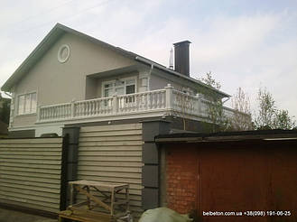 В данной работе была использована белая балюстрада,с бетонными балясинами B0,а также были применены радиусные 

стаканы. Срок службы изделий  не менее 25 лет под открытым небом. Наши балясины и балюстрады обладают высокой 

прочностью и плотность