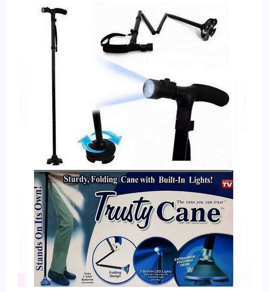 Тростина складна телескопічна з ліхтариком - Вірного Cane, фото 1