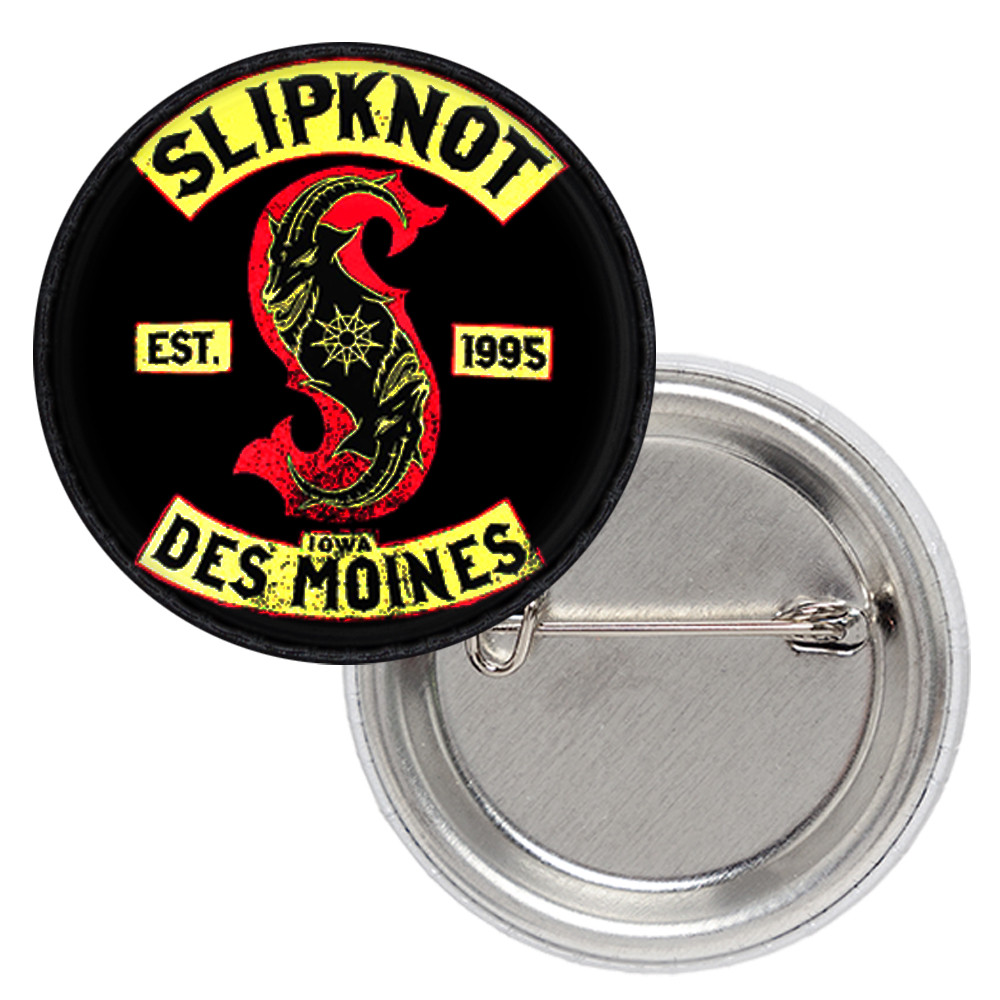 Значок Slipknot (Iowa, Des Moines, est.1995), black