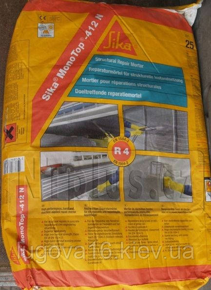 Ремонтний розчин для структурного ремонту з інгібітором корозії Sika MonoTop-412 NFG, 25 кг