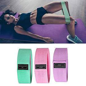Фітнес гумки набір 3 шт тканинні для фітнесу в мішечку Стрічки опору Еспандери для ніг і сідниць