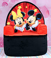 М'яке дитяче крісло "Міккі Маус і Мінні Маус" 57 см, плюшеве крісло, крісло-іграшка, Mickey, Minni Mouse