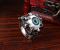 Кольцо "Глаз Дракона", печатка, перстень Синий, 10