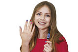 Дитячий лак-олівець для нігтів Creative Nails на водній основі (2 кольори Білий + Малиновий), фото 5