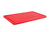 Дошка обробна HDPE з жолобом, 500 × 300 × 18 мм, 6 протиковзких ніжок, червона, фото 2