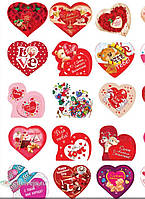 Валентинка мини з малюнком листівка сердечко на 14 лютого