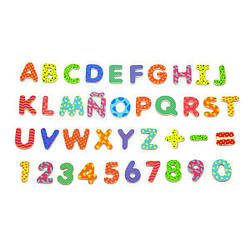 Навчальний набір барвистих магнітних літер і цифр англійського алфавіту, 77 шт.