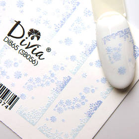 Наклейки на нігті Divia "Слайдер дизайн" на білій підложці Di865 №SB056