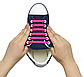 Силіконові шнурки різної довжини для спортивного взуття. "Ледачі шнурки" .Цветние шнурки для кросівок. Колір мікс, фото 7