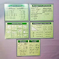 Картонные плакаты для кабинета Математики. (Зелёные)