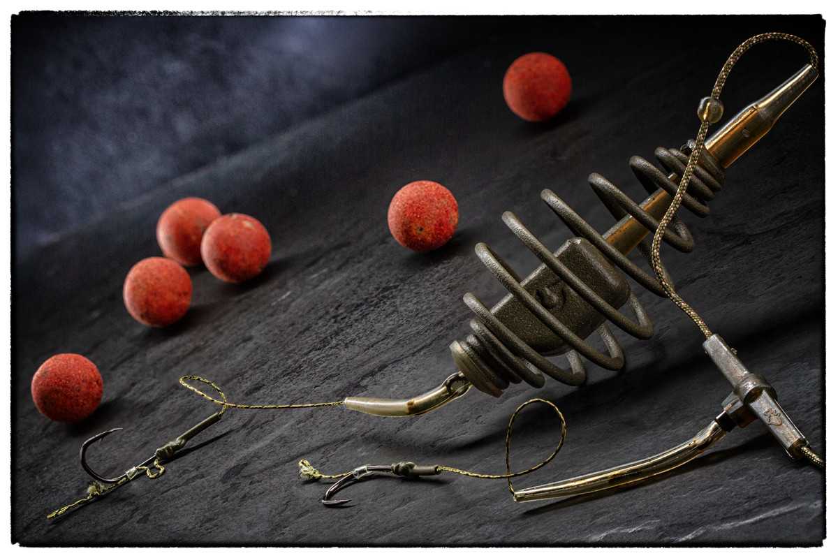 Готова снасть для риболовлі на коропа “Пружина” на 2 гачки с волосом ORANGE №4 60 гр, фото 1