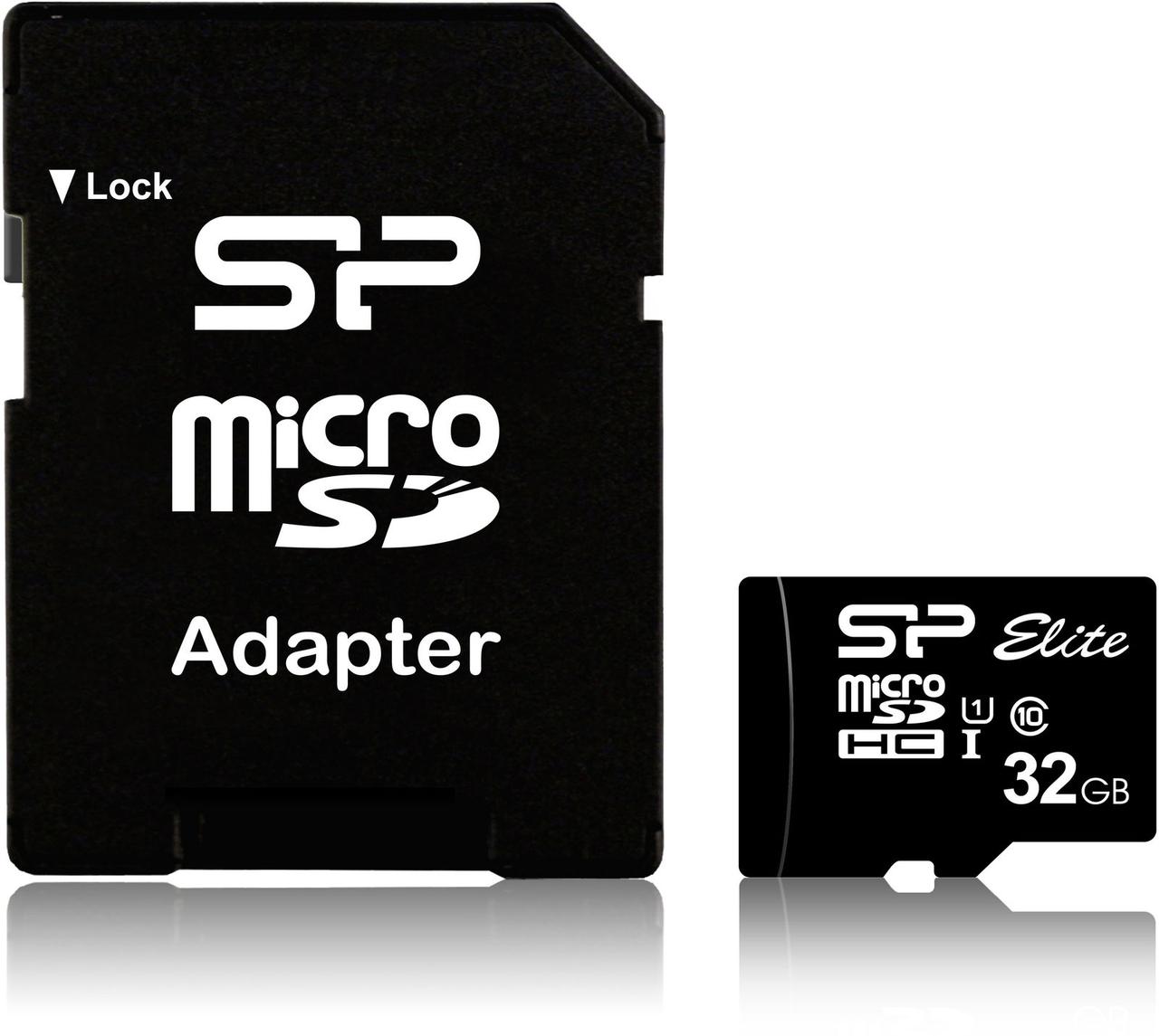 Карта памяти Silicon Power microSDHC 32Gb Elite UHS-1 + Adapter SD - фото 1 - id-p1344529397
