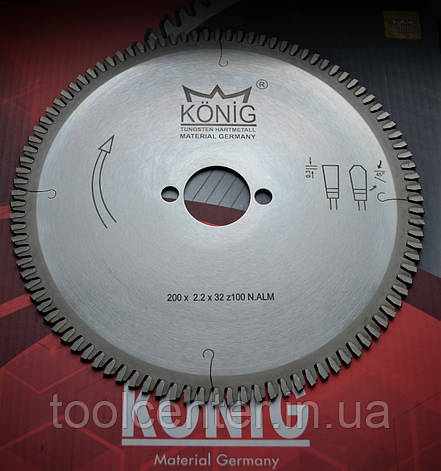 Пила штапикорез Konig HM:200x2,2/1,8x32 Z100 NEG, фото 2