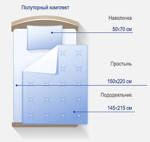 Комплект Полуторний, страйп-сатин,100% бавовна,145 гр/м2, фото 2