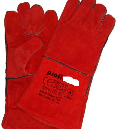 Перчатки сварщика з крагами шпилик червонін ПРОФІ