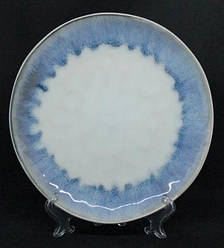 Набір 6 великих обідніх керамічних тарілок білих з фіолетовим Лаванда 27 см