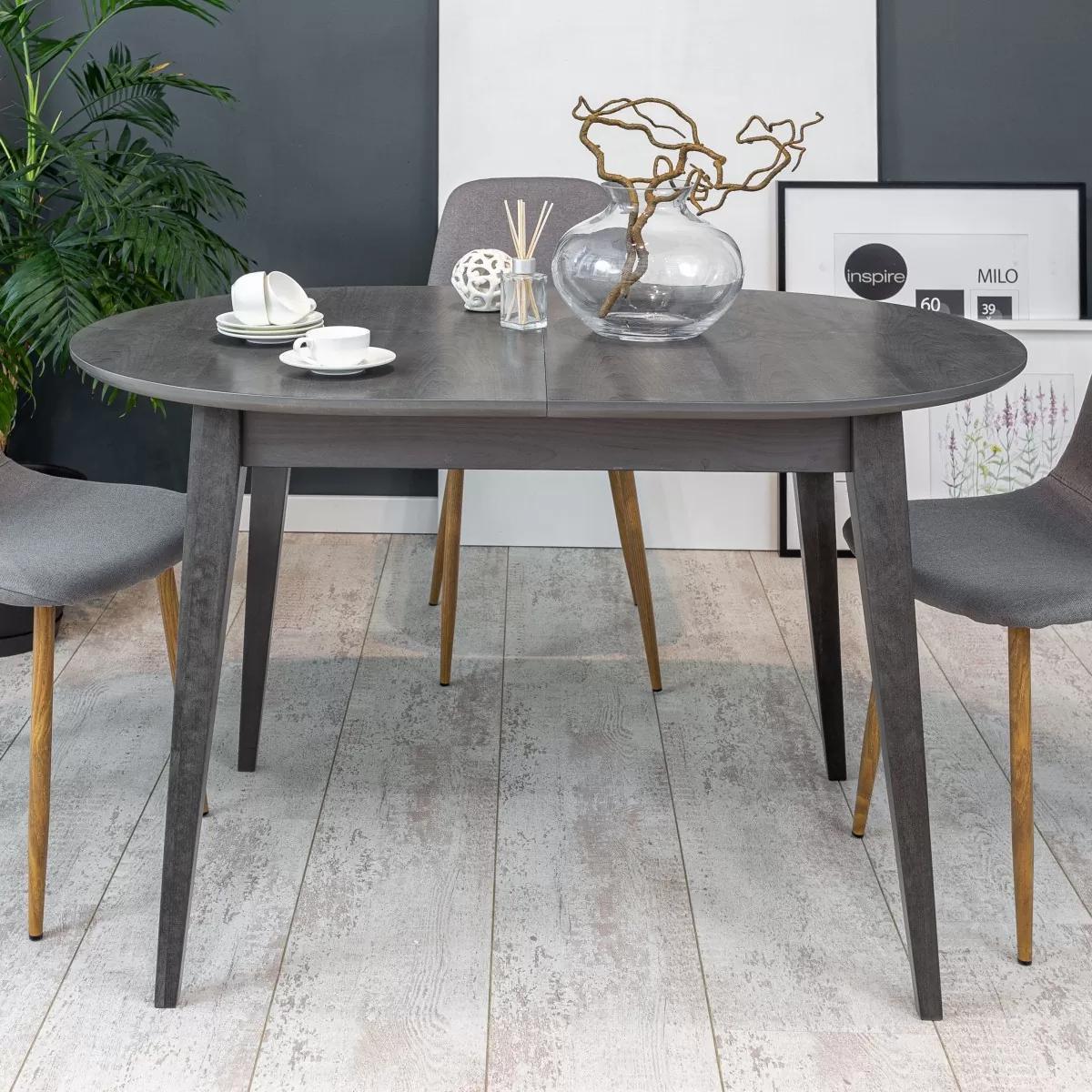 Кухонний стіл Прага Next нерозкладний з масиву дерева Askalon , колір сірий