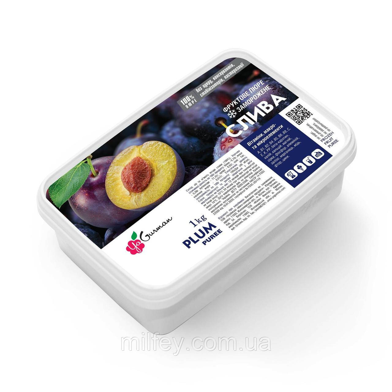 Пюре Слива, заморожене, YaGurman, 1 кг, фото 1