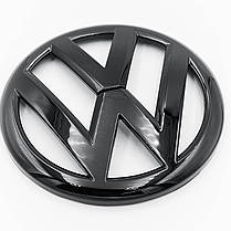 Емблема передня VW (Фольцваген) 135 мм GOLF 6 (2008-2013) - Чорний глянець (5K0853601), фото 5