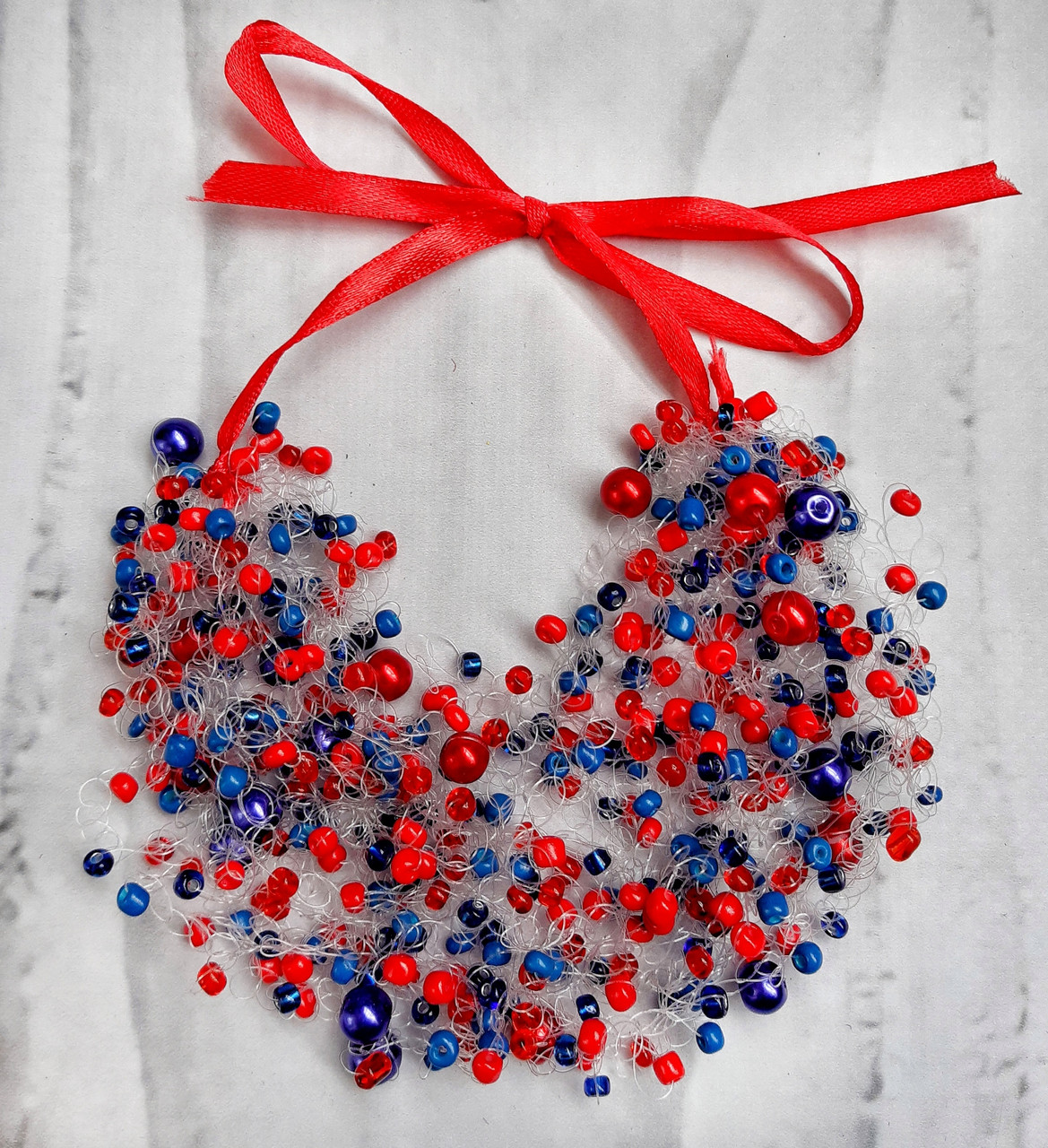 Намисто Зоряний Пил червоно-сині., фото 1