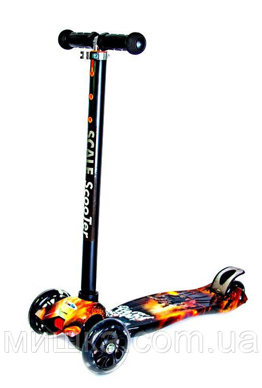 Дитячий самокат MAXI Battle. Світяться чорні колеса!, фото 1