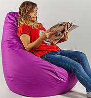 Крісло мішок пуфик груша фіолетове XL 120х85 см з внутрішнім чохлом