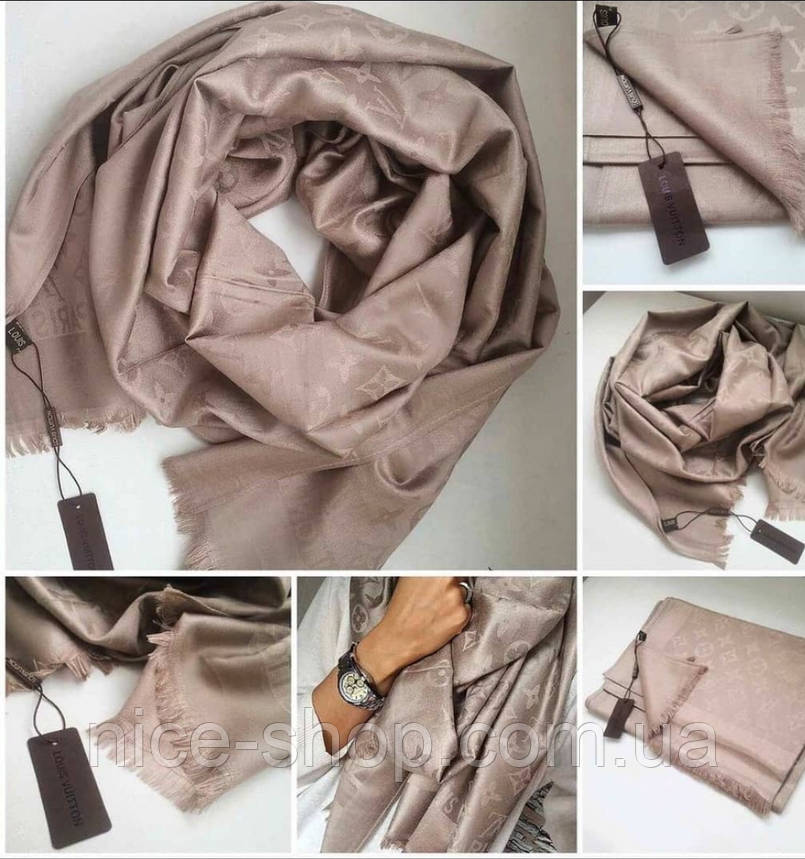 Палантин Louis Vuitton темний беж, фото 1