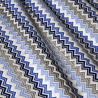 Уличная Декоративная ткань зигзаги миссони синие белые Турция 88007v7