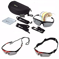 Велосипедні сонцезахисні окуляри Rockbros (РокБрос) 0089 з поляризацією зі змінними лінзами ( код: IBV007B )