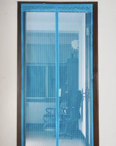 Москітна сітка на магнітах антимоскітна штора на двері Magic Mesh, синя, фото 2