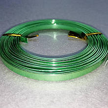 Дріт Алюмінієвий, Розмір 5×1 мм, Плоский, світло-зелений, 1 уп (2 метри)